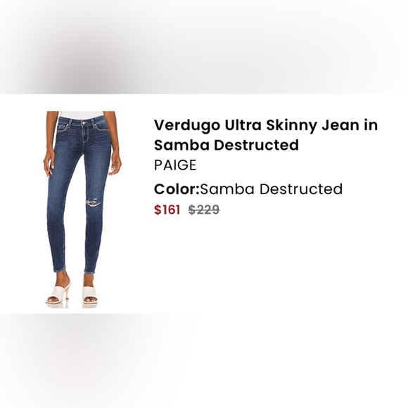 Paige Ultra Skinny Deconstructed Jean, Size 29 - Picture 8 of 8